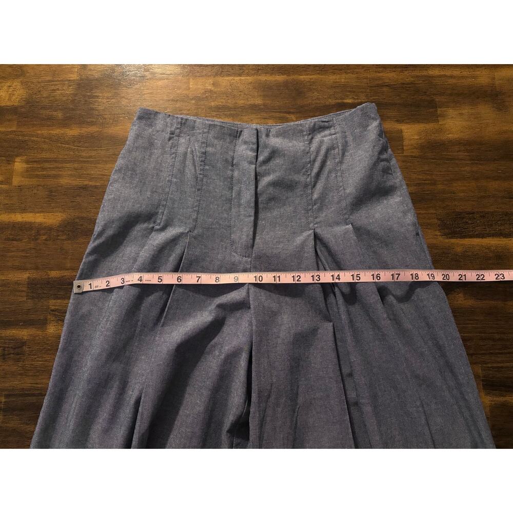 New York & Company Women's 2 27 x 32 Pants Wide Leg 100% Cotton Trousers Pleated - Picture 10 of 13